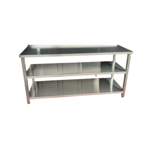 Mesa en acero inoxidable dos estantes