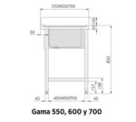 Edenox Fregadero Gama 700 Bastidor y Estante - Imagen 2