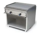 barbacoa a gas con piedra volcánica