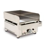 Frytops a gas ARILEX acero de 15 mm con baño de cromo duro con medidas 335x590x345h mm 35FRYGC