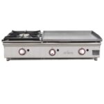 Plancha a gas 60 cm en acero rectificado 15 mm + fogón 6 Kw ARILEX con medidas 100PGRFN - Imagen 3