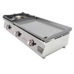Plancha a gas 60 cm en acero rectificado 15 mm + fogón 6 Kw ARILEX con medidas 100PGRFN - Imagen 4